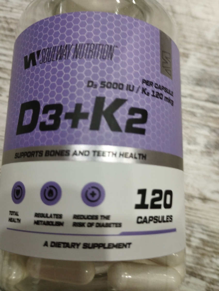 Фото покупателя №532 из 1080: Витамин D3 + K2 5000 ME Soul Way 120 капсул, холекальциферол и менахинон, витамин д3 к2, для костей и сосудов, для иммунитета, для женщин и мужчин, БАД, для здоровья, витамины, для профилактики, отзыв на 5 из 5, Ozon, 24 сентября 2024