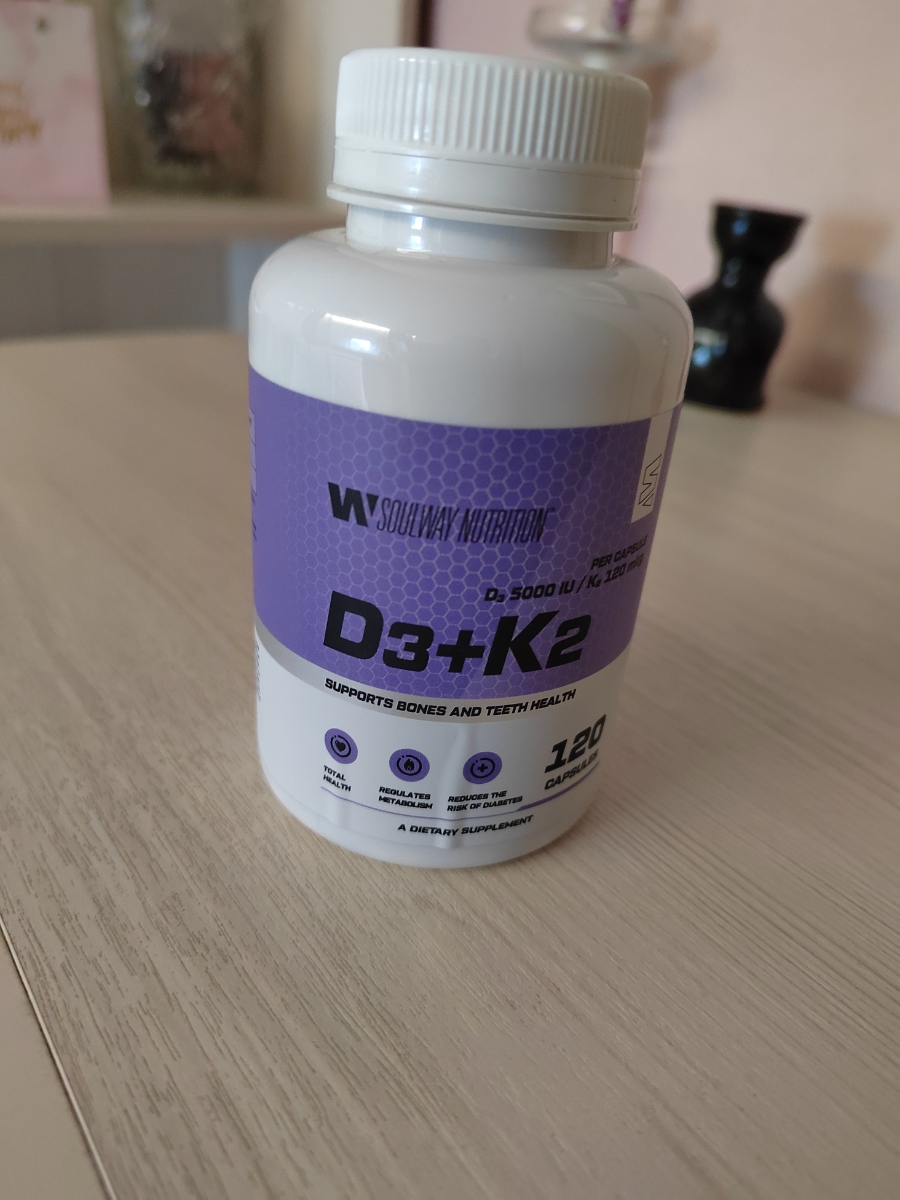 Фото покупателя №359 из 1080: Витамин D3 + K2 5000 ME Soul Way 120 капсул, холекальциферол и менахинон, витамин д3 к2, для костей и сосудов, для иммунитета, для женщин и мужчин, БАД, для здоровья, витамины, для профилактики, отзыв на 5 из 5, Ozon, 22 июля 2025