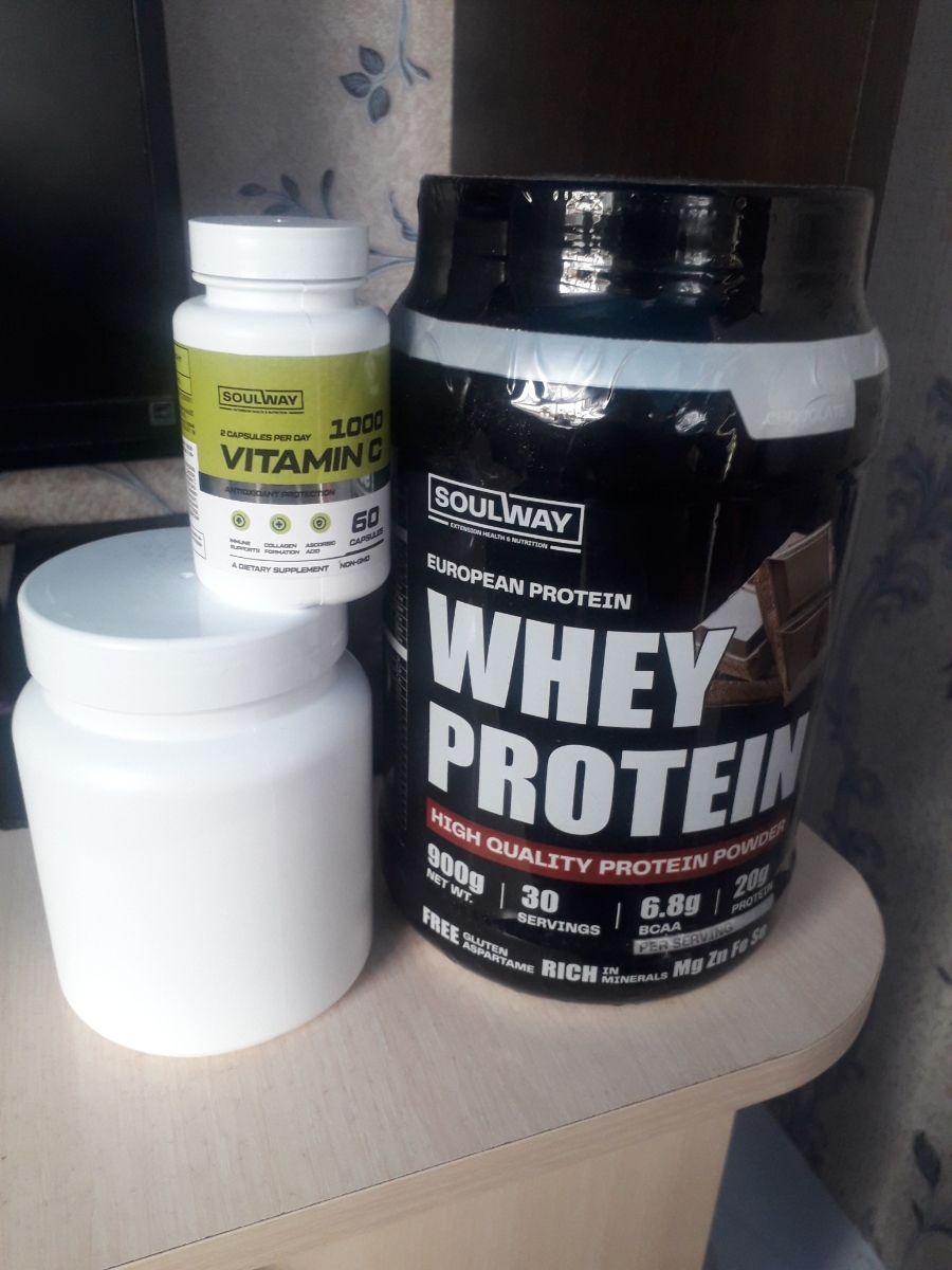 Фото покупателя №463 из 958: Комбо набор Протеин сывороточный ванильный 900 гр 30 порций + Креатин моногидрат без вкуса 300 гр 60 порций + Витамин С 60 капсул, отзыв на 5 из 5, Ozon, 19 января 2024