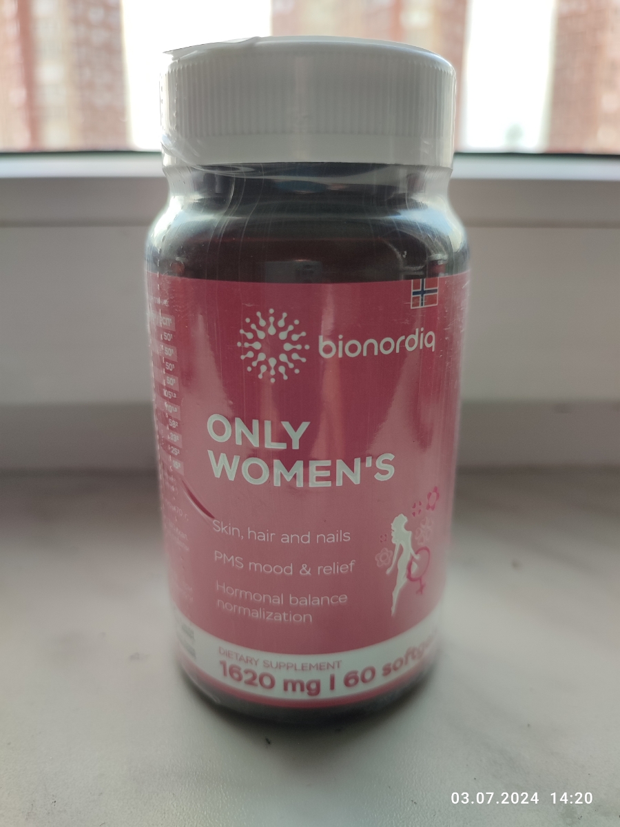 Фото покупателя №298 из 401: Витамины для женщин Only Womens bionordiq 1020 мг 60 капсул, женское здоровье, для красоты и здоровья,, отзыв на 5 из 5, Ozon, 4 июля 2024