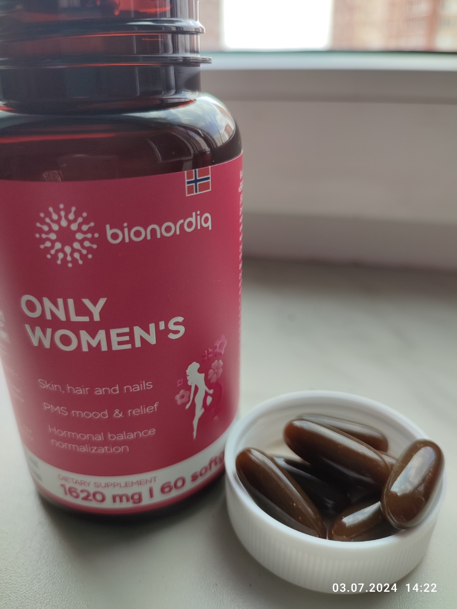 Фото покупателя №302 из 401: Витамины для женщин Only Womens bionordiq 1020 мг 60 капсул, женское здоровье, для красоты и здоровья,, отзыв на 5 из 5, Ozon, 4 июля 2024