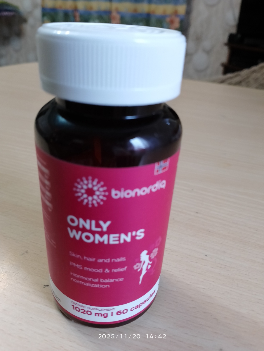 Фото покупателя №9 из 401: Витамины для женщин Only Womens bionordiq 1020 мг 60 капсул, женское здоровье, для красоты и здоровья,, отзыв на 5 из 5, Ozon, 24 ноября 2025