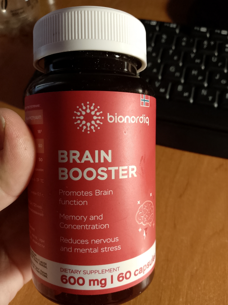 Фото покупателя №800 из 814: Витаминный комплекс для мозга и памяти Brain Booster bionordiq 600 мг 60 капсул, ноотроп, для концентрации, витамины для мозга, для учёбы и работы, БАД, для иммунитета, для здоровья, для профилактики, отзыв на 5 из 5, Ozon, 24 июня 2024