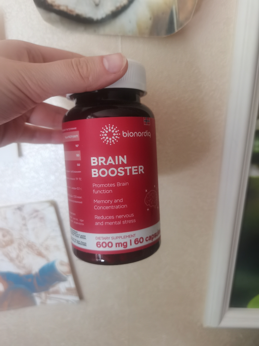 Фото покупателя №791 из 814: Витаминный комплекс для мозга и памяти Brain Booster bionordiq 600 мг 60 капсул, ноотроп, для концентрации, витамины для мозга, для учёбы и работы, БАД, для иммунитета, для здоровья, для профилактики, отзыв на 4 из 5, Ozon, 25 июня 2024