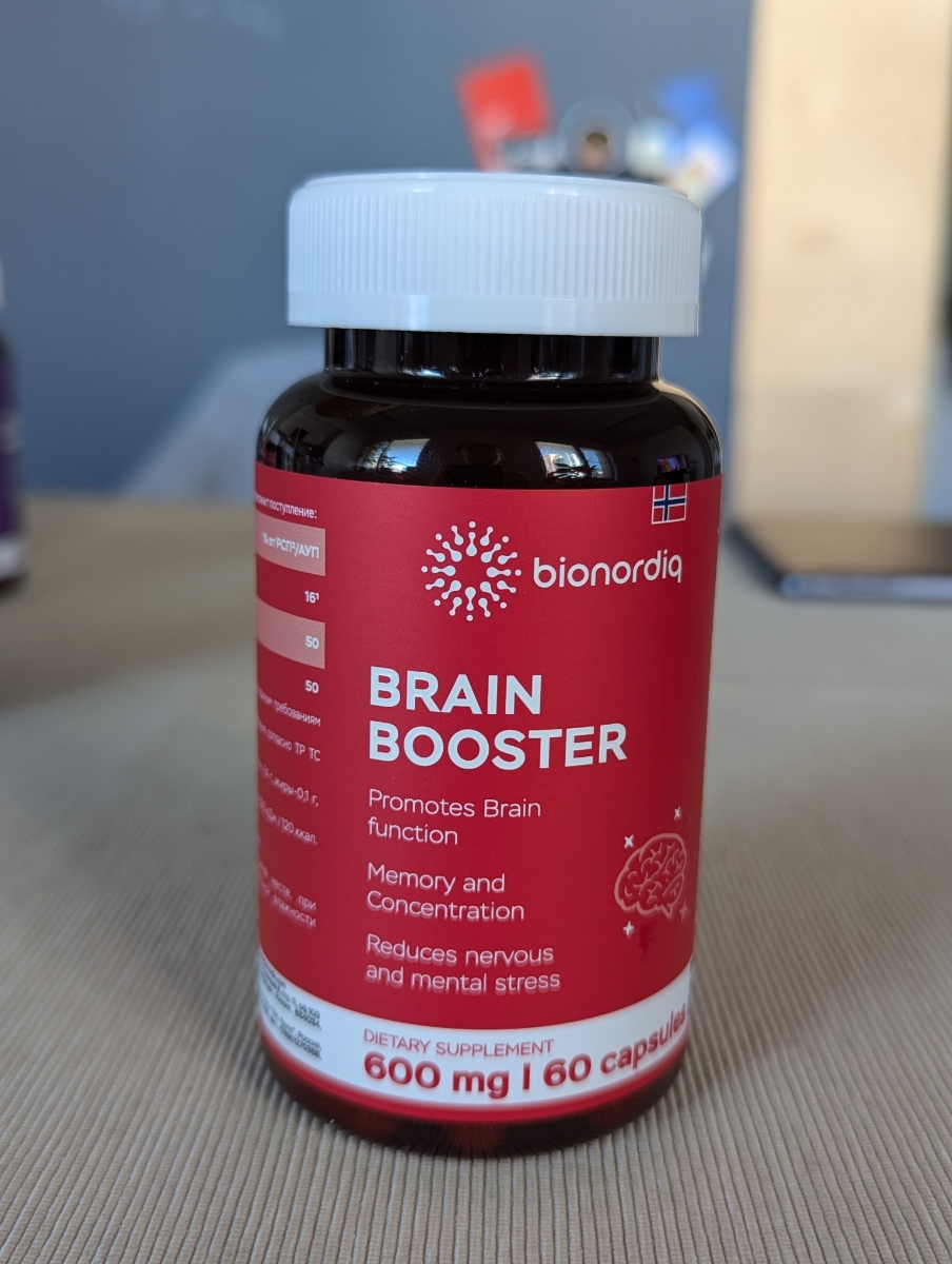 Фото покупателя №768 из 814: Витаминный комплекс для мозга и памяти Brain Booster bionordiq 600 мг 60 капсул, ноотроп, для концентрации, витамины для мозга, для учёбы и работы, БАД, для иммунитета, для здоровья, для профилактики, отзыв на 5 из 5, Ozon, 29 июня 2024