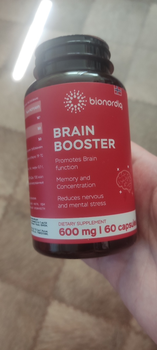 Фото покупателя №757 из 814: Витаминный комплекс для мозга и памяти Brain Booster bionordiq 600 мг 60 капсул, ноотроп, для концентрации, витамины для мозга, для учёбы и работы, БАД, для иммунитета, для здоровья, для профилактики, отзыв на 5 из 5, Ozon, 29 июня 2024