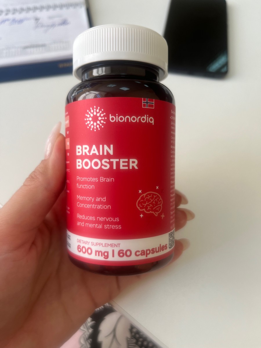 Фото покупателя №371 из 814: Витаминный комплекс для мозга и памяти Brain Booster bionordiq 600 мг 60 капсул, ноотроп, для концентрации, витамины для мозга, для учёбы и работы, БАД, для иммунитета, для здоровья, для профилактики, отзыв на 5 из 5, Ozon, 12 июля 2024