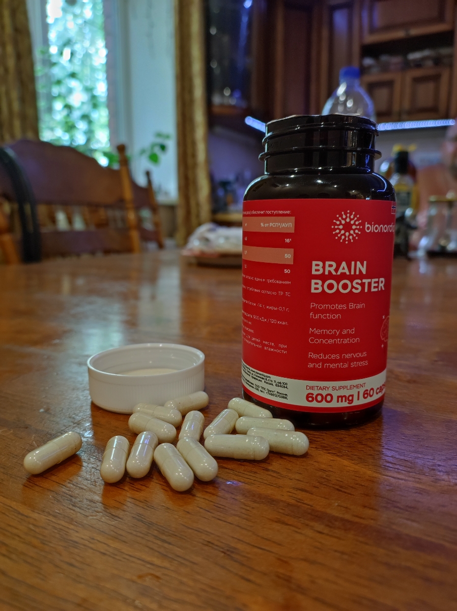 Фото покупателя №702 из 814: Витаминный комплекс для мозга и памяти Brain Booster bionordiq 600 мг 60 капсул, ноотроп, для концентрации, витамины для мозга, для учёбы и работы, БАД, для иммунитета, для здоровья, для профилактики, отзыв на 5 из 5, Ozon, 4 июля 2024
