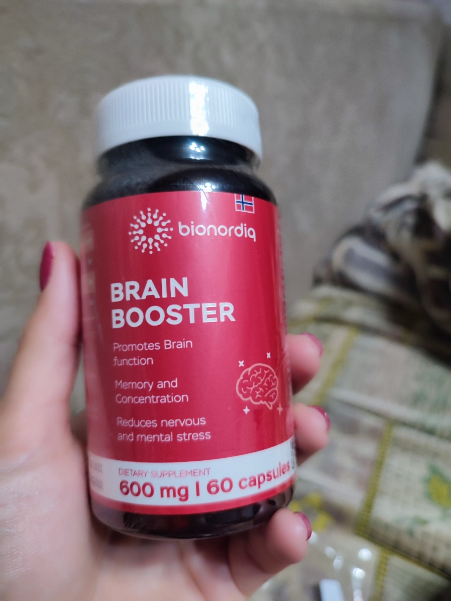 Фото покупателя №682 из 814: Витаминный комплекс для мозга и памяти Brain Booster bionordiq 600 мг 60 капсул, ноотроп, для концентрации, витамины для мозга, для учёбы и работы, БАД, для иммунитета, для здоровья, для профилактики, отзыв на 5 из 5, Ozon, 4 июля 2024