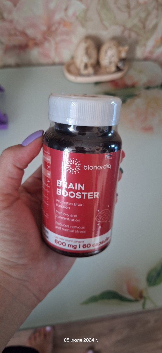Фото покупателя №664 из 814: Витаминный комплекс для мозга и памяти Brain Booster bionordiq 600 мг 60 капсул, ноотроп, для концентрации, витамины для мозга, для учёбы и работы, БАД, для иммунитета, для здоровья, для профилактики, отзыв на 5 из 5, Ozon, 5 июля 2024