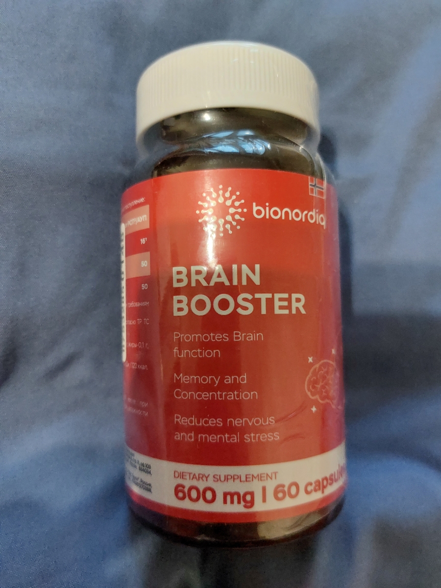 Фото покупателя №647 из 814: Витаминный комплекс для мозга и памяти Brain Booster bionordiq 600 мг 60 капсул, ноотроп, для концентрации, витамины для мозга, для учёбы и работы, БАД, для иммунитета, для здоровья, для профилактики, отзыв на 5 из 5, Ozon, 5 июля 2024