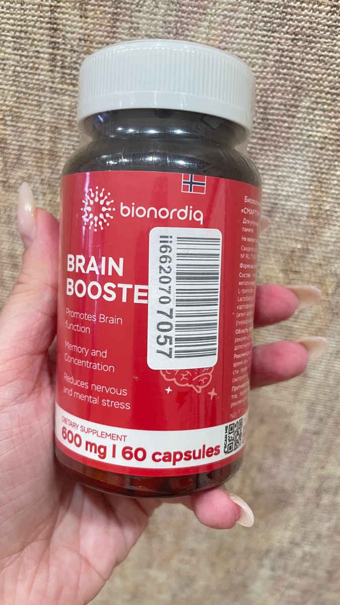 Фото покупателя №626 из 814: Витаминный комплекс для мозга и памяти Brain Booster bionordiq 600 мг 60 капсул, ноотроп, для концентрации, витамины для мозга, для учёбы и работы, БАД, для иммунитета, для здоровья, для профилактики, отзыв на 5 из 5, Ozon, 6 июля 2024