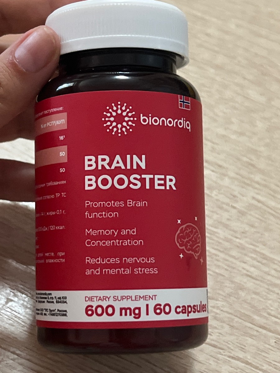 Фото покупателя №617 из 814: Витаминный комплекс для мозга и памяти Brain Booster bionordiq 600 мг 60 капсул, ноотроп, для концентрации, витамины для мозга, для учёбы и работы, БАД, для иммунитета, для здоровья, для профилактики, отзыв на 5 из 5, Ozon, 6 июля 2024
