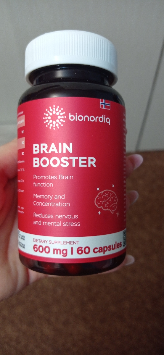 Фото покупателя №606 из 814: Витаминный комплекс для мозга и памяти Brain Booster bionordiq 600 мг 60 капсул, ноотроп, для концентрации, витамины для мозга, для учёбы и работы, БАД, для иммунитета, для здоровья, для профилактики, отзыв на 5 из 5, Ozon, 6 июля 2024