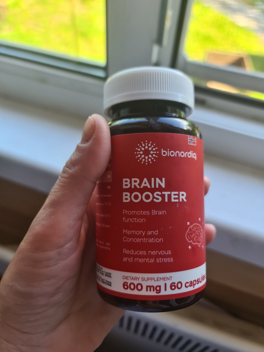 Фото покупателя №571 из 814: Витаминный комплекс для мозга и памяти Brain Booster bionordiq 600 мг 60 капсул, ноотроп, для концентрации, витамины для мозга, для учёбы и работы, БАД, для иммунитета, для здоровья, для профилактики, отзыв на 5 из 5, Ozon, 7 июля 2024