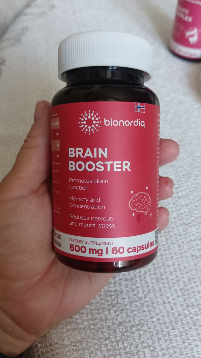 Фото покупателя №559 из 814: Витаминный комплекс для мозга и памяти Brain Booster bionordiq 600 мг 60 капсул, ноотроп, для концентрации, витамины для мозга, для учёбы и работы, БАД, для иммунитета, для здоровья, для профилактики, отзыв на 5 из 5, Ozon, 7 июля 2024