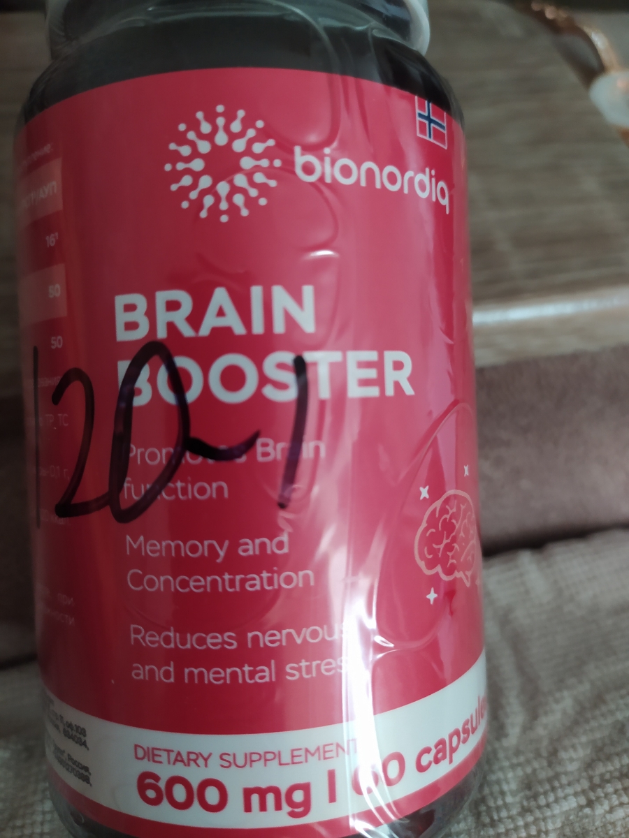 Фото покупателя №520 из 814: Витаминный комплекс для мозга и памяти Brain Booster bionordiq 600 мг 60 капсул, ноотроп, для концентрации, витамины для мозга, для учёбы и работы, БАД, для иммунитета, для здоровья, для профилактики, отзыв на 5 из 5, Ozon, 8 июля 2024
