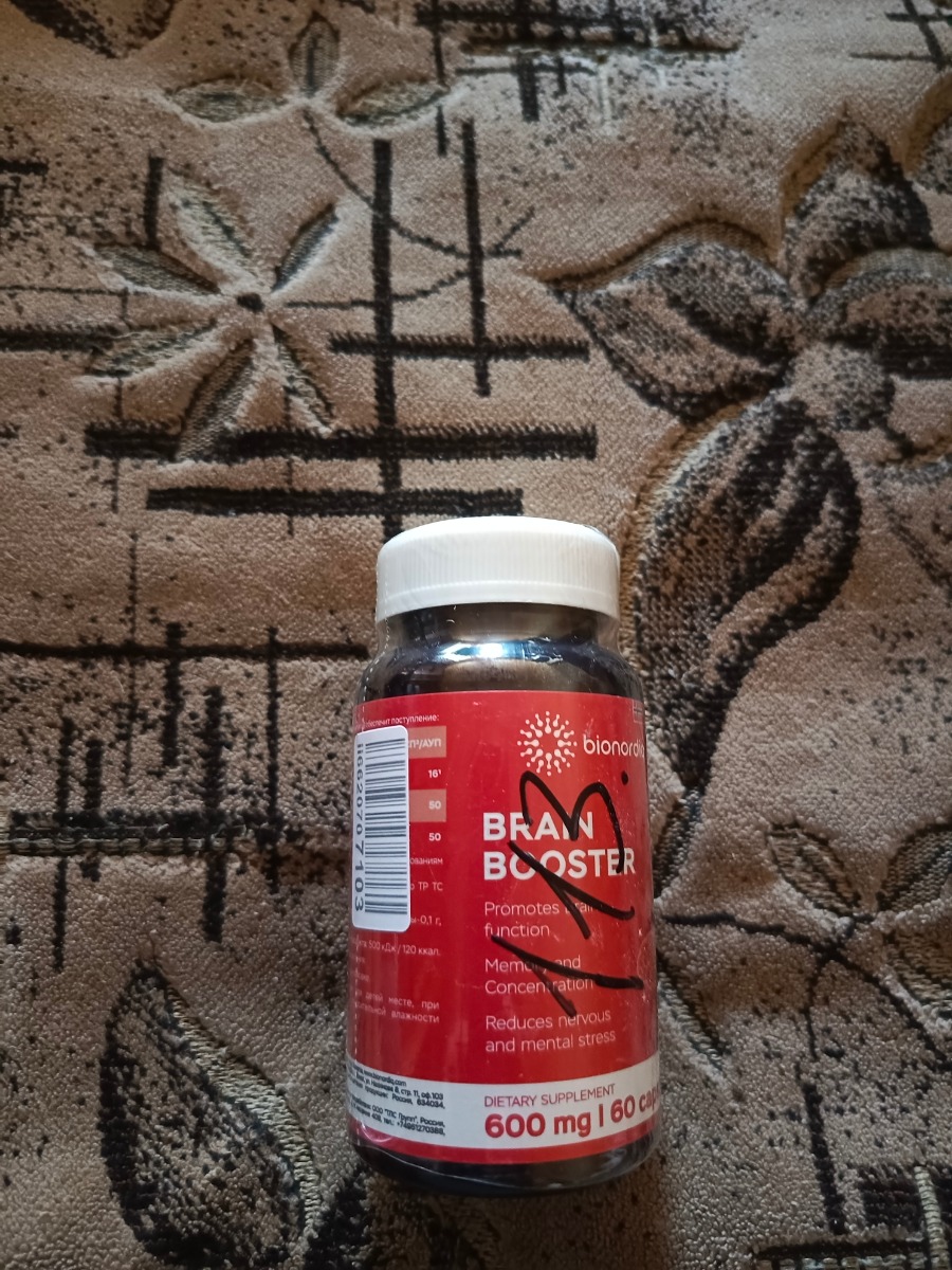Фото покупателя №455 из 814: Витаминный комплекс для мозга и памяти Brain Booster bionordiq 600 мг 60 капсул, ноотроп, для концентрации, витамины для мозга, для учёбы и работы, БАД, для иммунитета, для здоровья, для профилактики, отзыв на 5 из 5, Ozon, 10 июля 2024