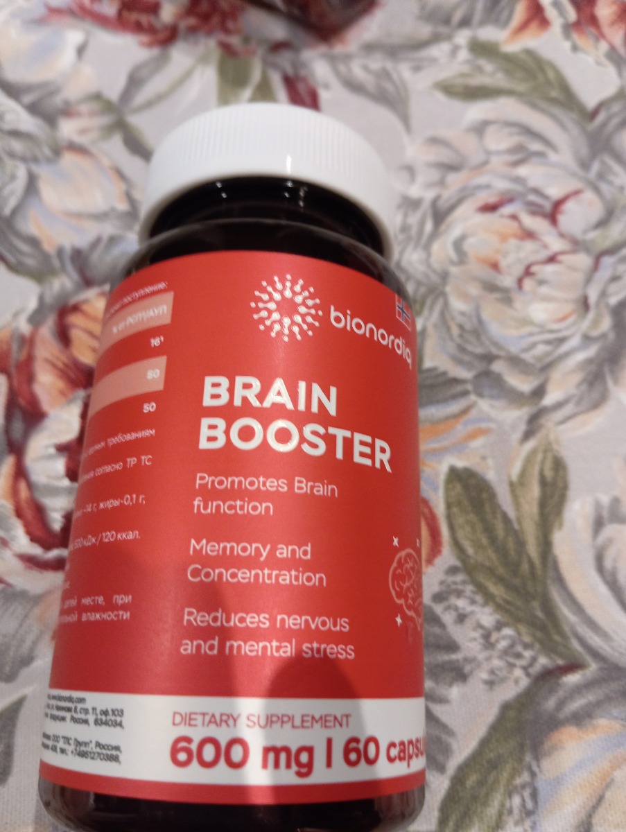 Фото покупателя №453 из 814: Витаминный комплекс для мозга и памяти Brain Booster bionordiq 600 мг 60 капсул, ноотроп, для концентрации, витамины для мозга, для учёбы и работы, БАД, для иммунитета, для здоровья, для профилактики, отзыв на 5 из 5, Ozon, 10 июля 2024