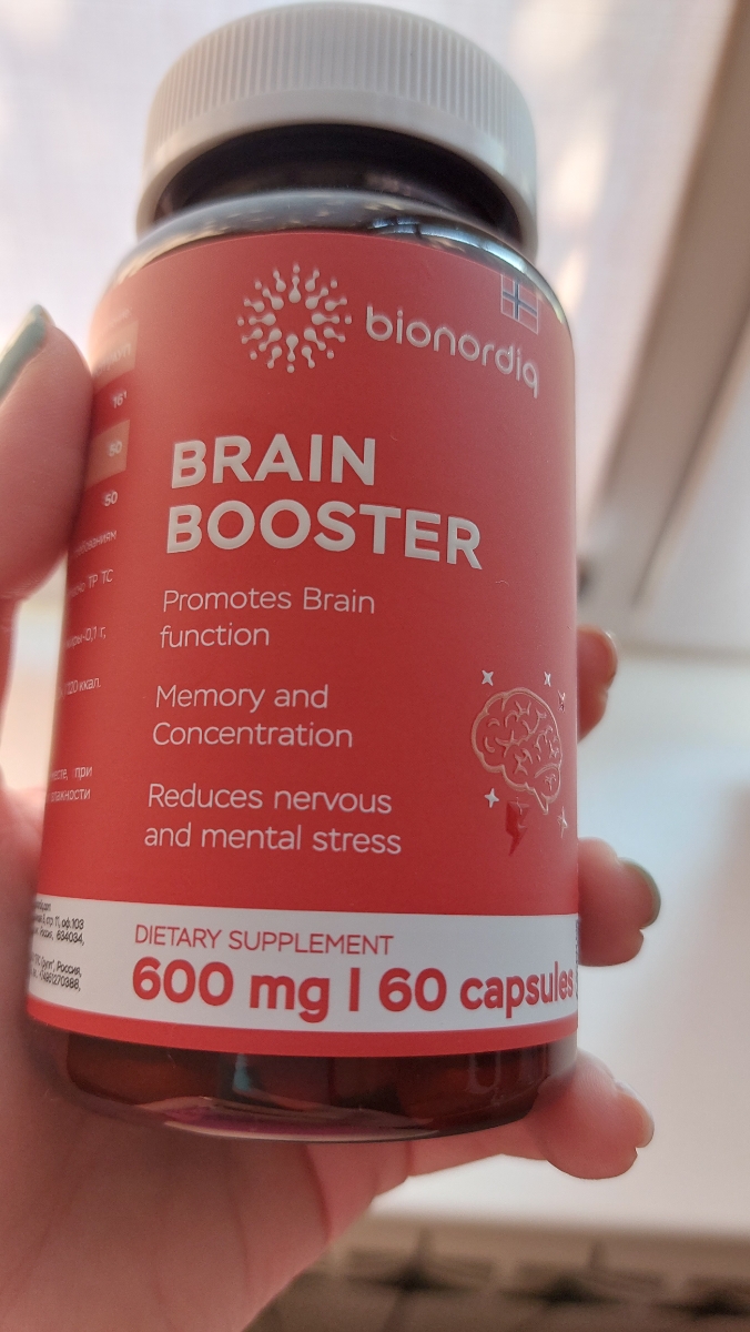 Фото покупателя №434 из 814: Витаминный комплекс для мозга и памяти Brain Booster bionordiq 600 мг 60 капсул, ноотроп, для концентрации, витамины для мозга, для учёбы и работы, БАД, для иммунитета, для здоровья, для профилактики, отзыв на 5 из 5, Ozon, 10 июля 2024
