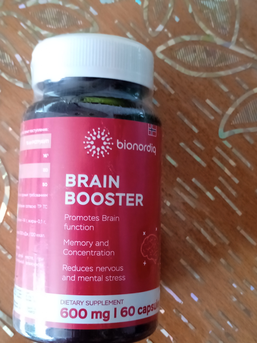 Фото покупателя №390 из 814: Витаминный комплекс для мозга и памяти Brain Booster bionordiq 600 мг 60 капсул, ноотроп, для концентрации, витамины для мозга, для учёбы и работы, БАД, для иммунитета, для здоровья, для профилактики, отзыв на 5 из 5, Ozon, 11 июля 2024