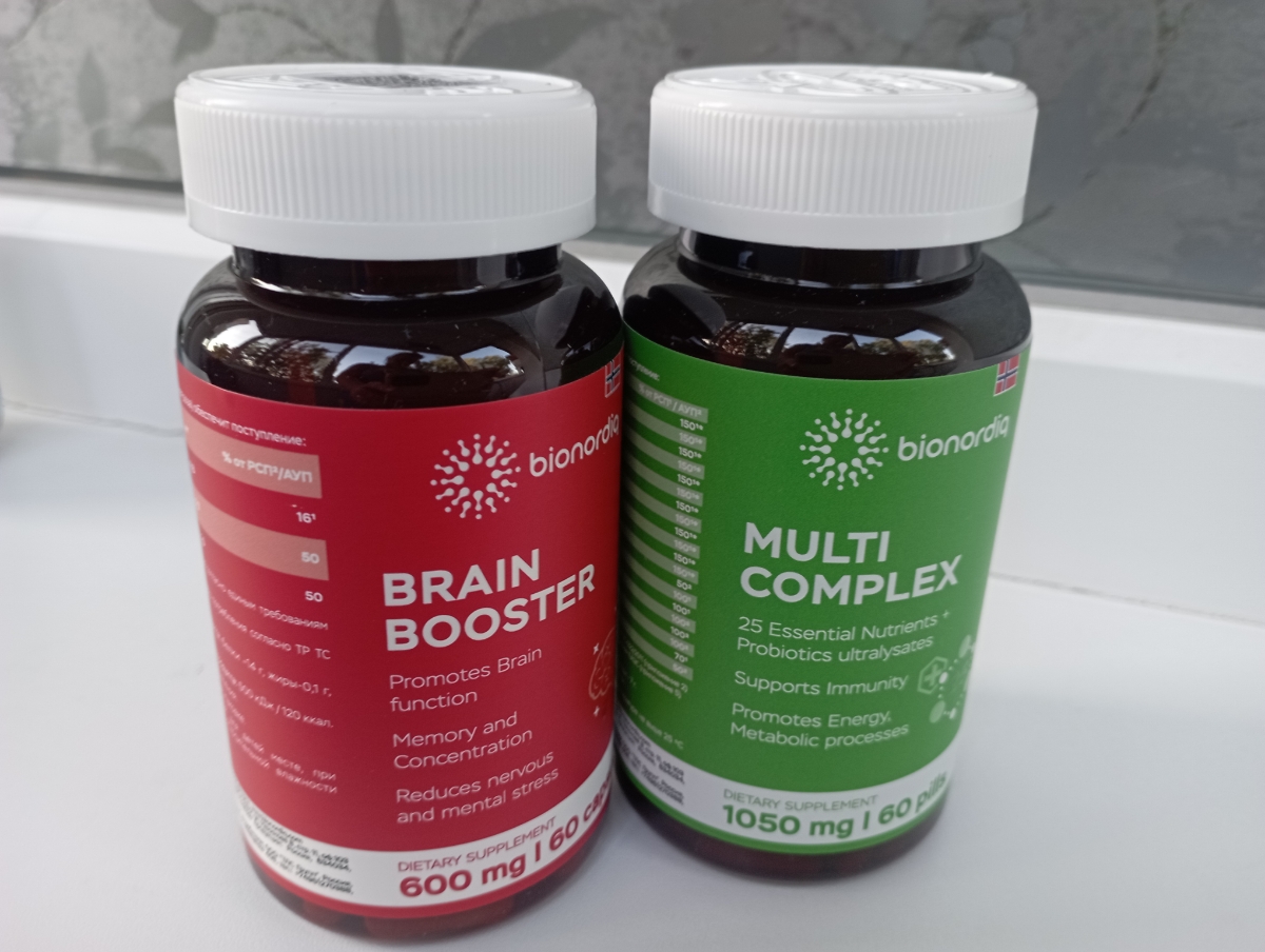 Фото покупателя №388 из 814: Витаминный комплекс для мозга и памяти Brain Booster bionordiq 600 мг 60 капсул, ноотроп, для концентрации, витамины для мозга, для учёбы и работы, БАД, для иммунитета, для здоровья, для профилактики, отзыв на 5 из 5, Ozon, 11 июля 2024