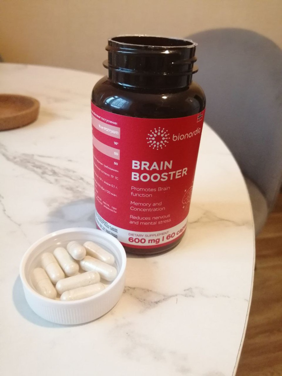 Фото покупателя №372 из 814: Витаминный комплекс для мозга и памяти Brain Booster bionordiq 600 мг 60 капсул, ноотроп, для концентрации, витамины для мозга, для учёбы и работы, БАД, для иммунитета, для здоровья, для профилактики, отзыв на 5 из 5, Ozon, 12 июля 2024