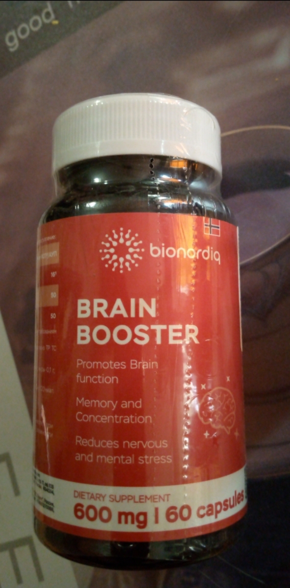 Фото покупателя №356 из 814: Витаминный комплекс для мозга и памяти Brain Booster bionordiq 600 мг 60 капсул, ноотроп, для концентрации, витамины для мозга, для учёбы и работы, БАД, для иммунитета, для здоровья, для профилактики, отзыв на 5 из 5, Ozon, 12 июля 2024
