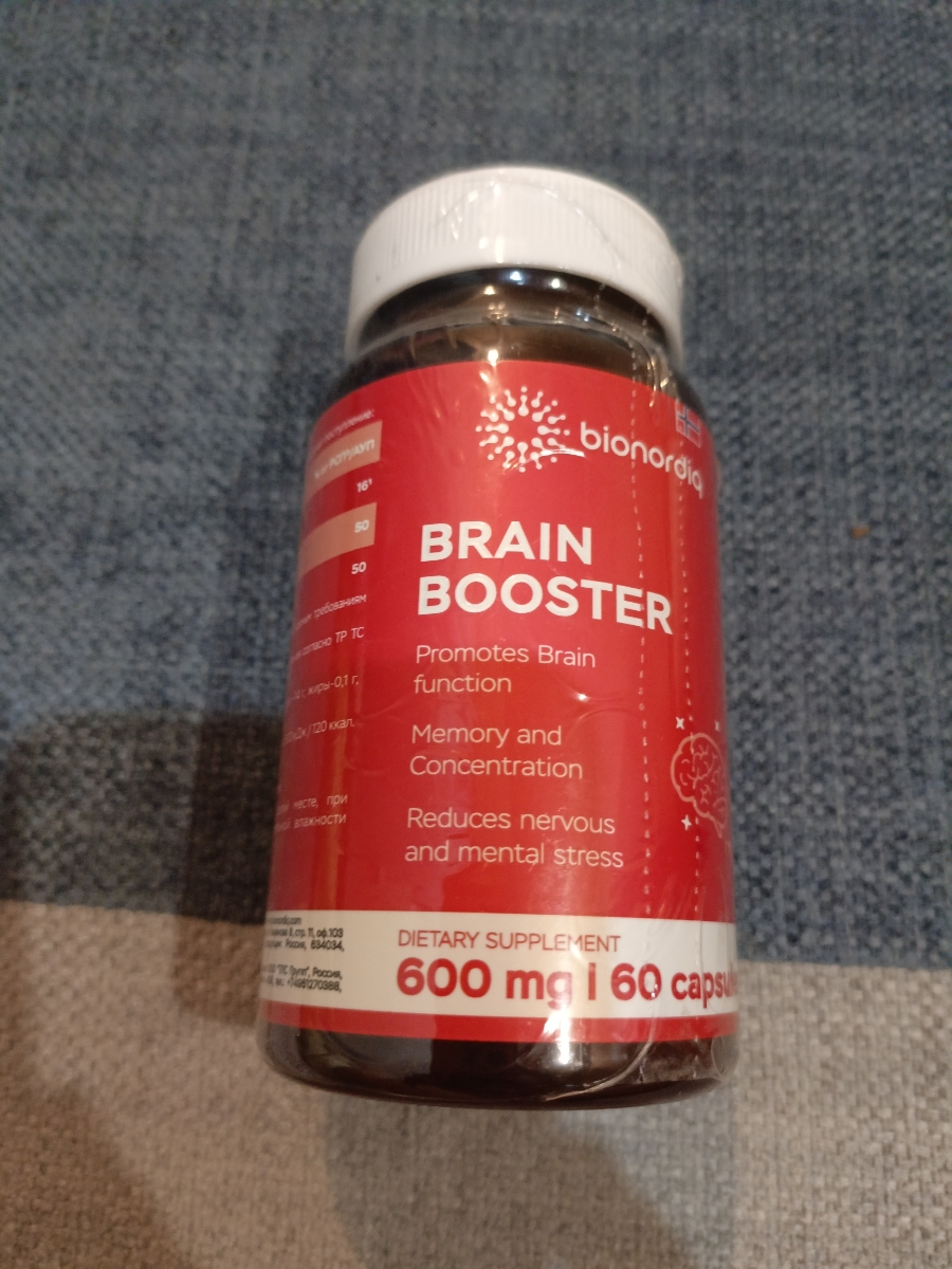 Фото покупателя №353 из 814: Витаминный комплекс для мозга и памяти Brain Booster bionordiq 600 мг 60 капсул, ноотроп, для концентрации, витамины для мозга, для учёбы и работы, БАД, для иммунитета, для здоровья, для профилактики, отзыв на 5 из 5, Ozon, 12 июля 2024