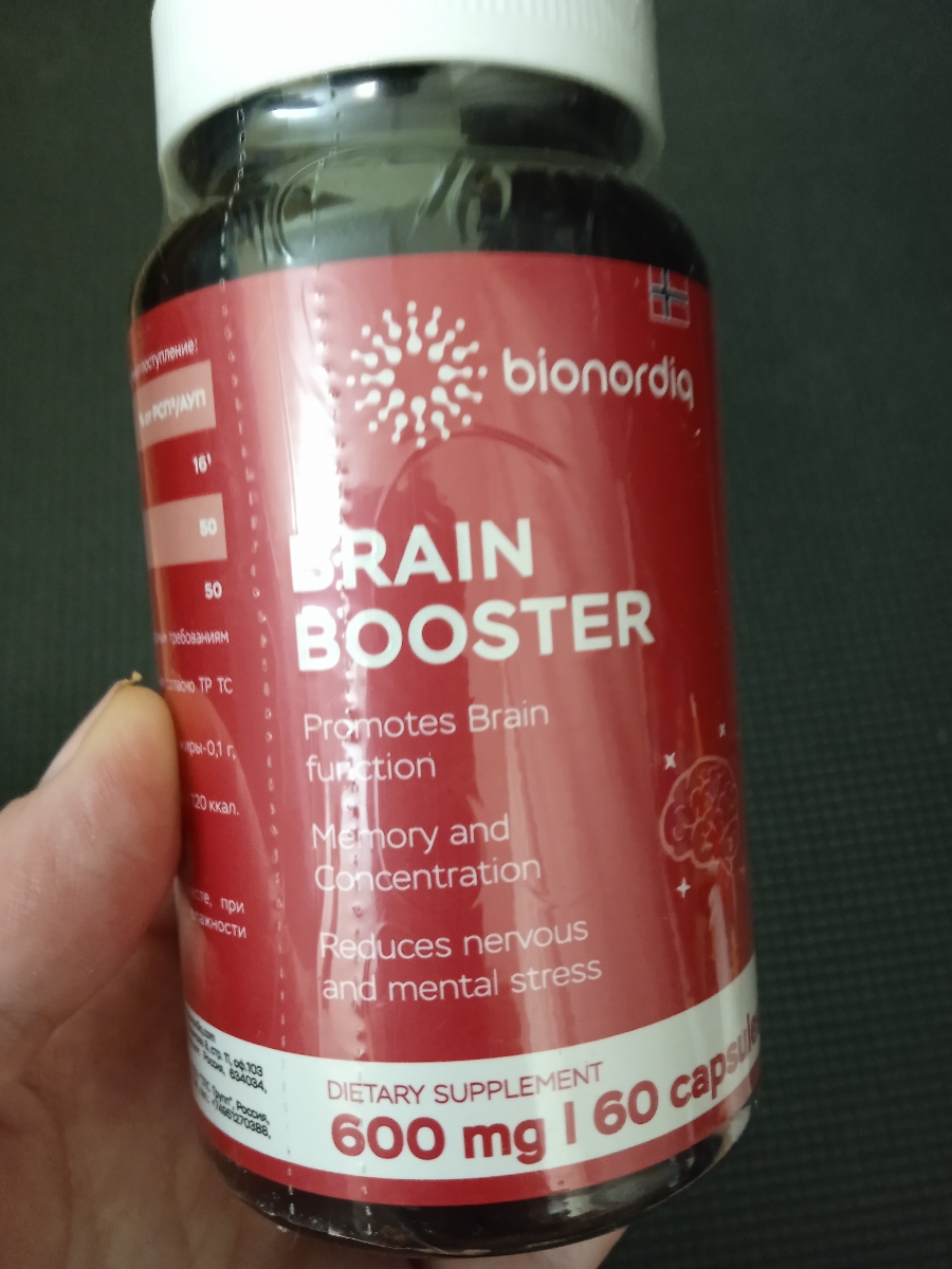 Фото покупателя №300 из 814: Витаминный комплекс для мозга и памяти Brain Booster bionordiq 600 мг 60 капсул, ноотроп, для концентрации, витамины для мозга, для учёбы и работы, БАД, для иммунитета, для здоровья, для профилактики, отзыв на 5 из 5, Ozon, 14 июля 2024