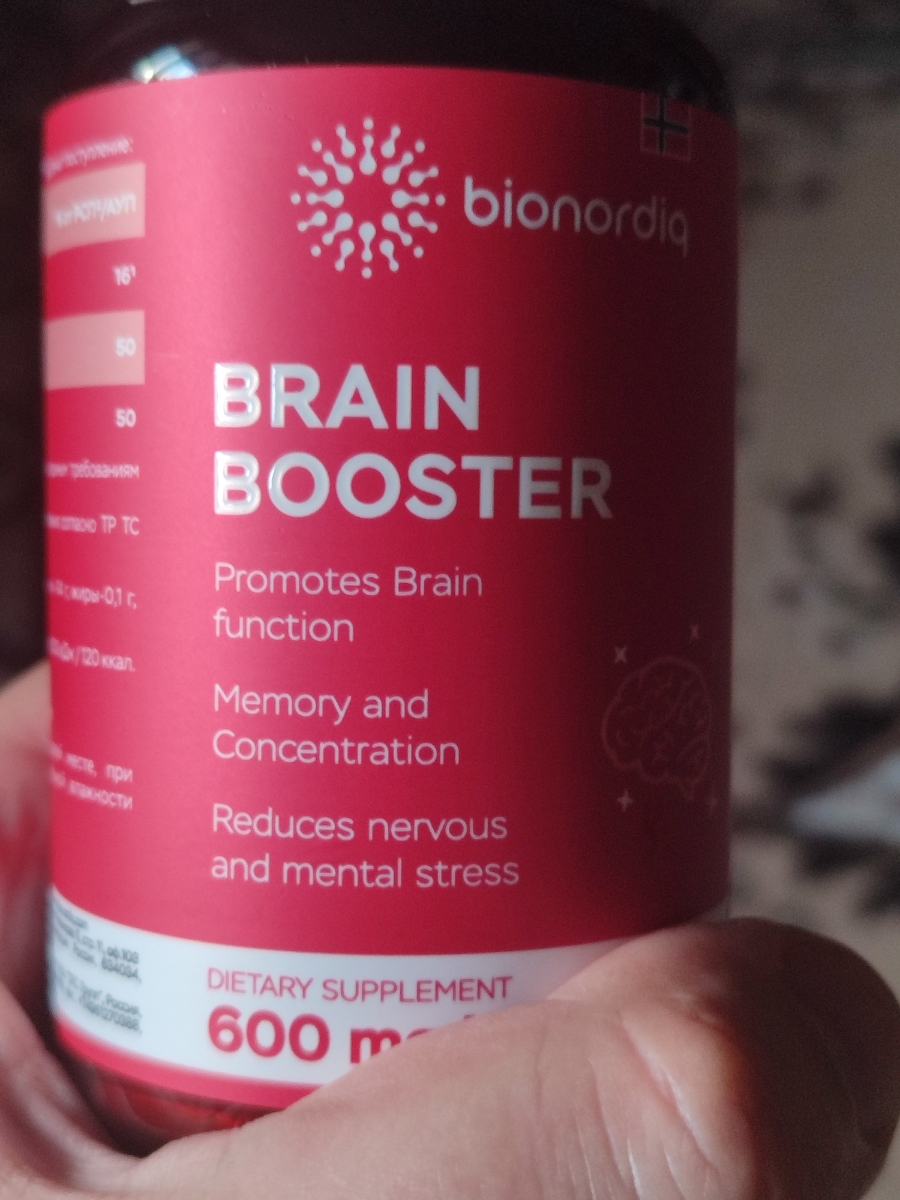 Фото покупателя №274 из 814: Витаминный комплекс для мозга и памяти Brain Booster bionordiq 600 мг 60 капсул, ноотроп, для концентрации, витамины для мозга, для учёбы и работы, БАД, для иммунитета, для здоровья, для профилактики, отзыв на 5 из 5, Ozon, 17 июля 2024