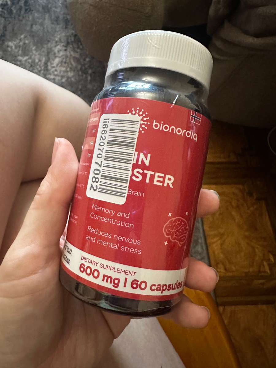 Фото покупателя №263 из 814: Витаминный комплекс для мозга и памяти Brain Booster bionordiq 600 мг 60 капсул, ноотроп, для концентрации, витамины для мозга, для учёбы и работы, БАД, для иммунитета, для здоровья, для профилактики, отзыв на 5 из 5, Ozon, 18 июля 2024