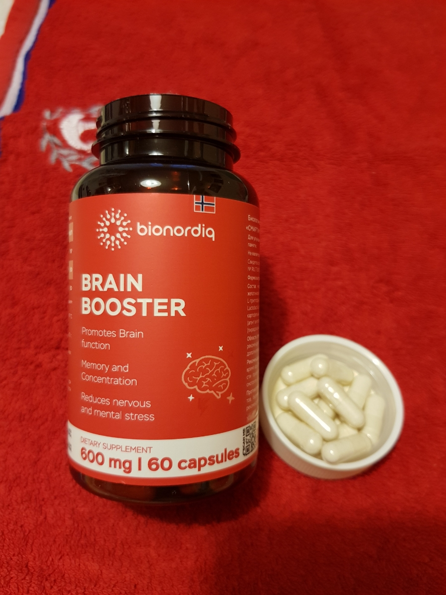 Фото покупателя №260 из 814: Витаминный комплекс для мозга и памяти Brain Booster bionordiq 600 мг 60 капсул, ноотроп, для концентрации, витамины для мозга, для учёбы и работы, БАД, для иммунитета, для здоровья, для профилактики, отзыв на 5 из 5, Ozon, 18 июля 2024