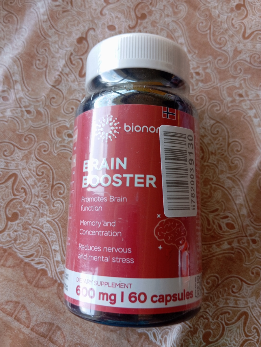 Фото покупателя №249 из 814: Витаминный комплекс для мозга и памяти Brain Booster bionordiq 600 мг 60 капсул, ноотроп, для концентрации, витамины для мозга, для учёбы и работы, БАД, для иммунитета, для здоровья, для профилактики, отзыв на 5 из 5, Ozon, 19 июля 2024