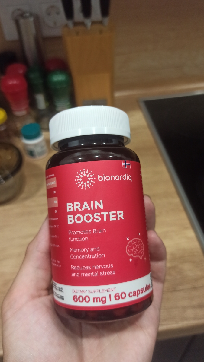 Фото покупателя №240 из 814: Витаминный комплекс для мозга и памяти Brain Booster bionordiq 600 мг 60 капсул, ноотроп, для концентрации, витамины для мозга, для учёбы и работы, БАД, для иммунитета, для здоровья, для профилактики, отзыв на 5 из 5, Ozon, 19 июля 2024