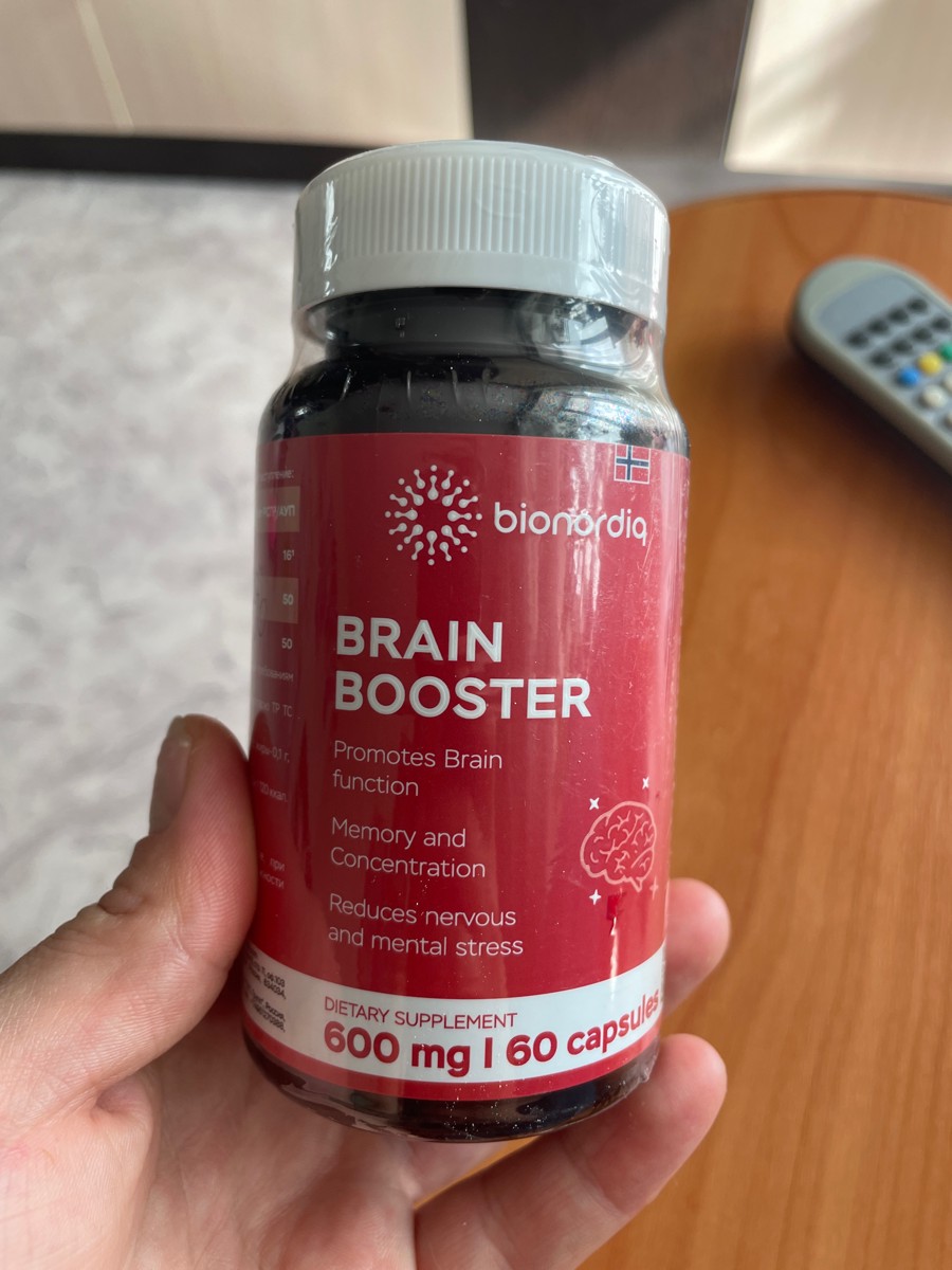Фото покупателя №201 из 814: Витаминный комплекс для мозга и памяти Brain Booster bionordiq 600 мг 60 капсул, ноотроп, для концентрации, витамины для мозга, для учёбы и работы, БАД, для иммунитета, для здоровья, для профилактики, отзыв на 5 из 5, Ozon, 23 июля 2024