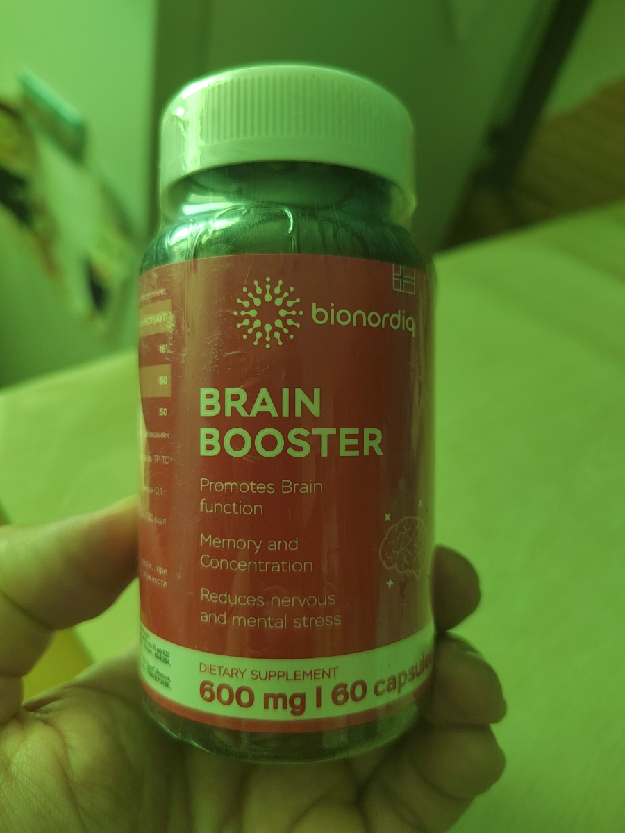 Фото покупателя №195 из 814: Витаминный комплекс для мозга и памяти Brain Booster bionordiq 600 мг 60 капсул, ноотроп, для концентрации, витамины для мозга, для учёбы и работы, БАД, для иммунитета, для здоровья, для профилактики, отзыв на 5 из 5, Ozon, 24 июля 2024