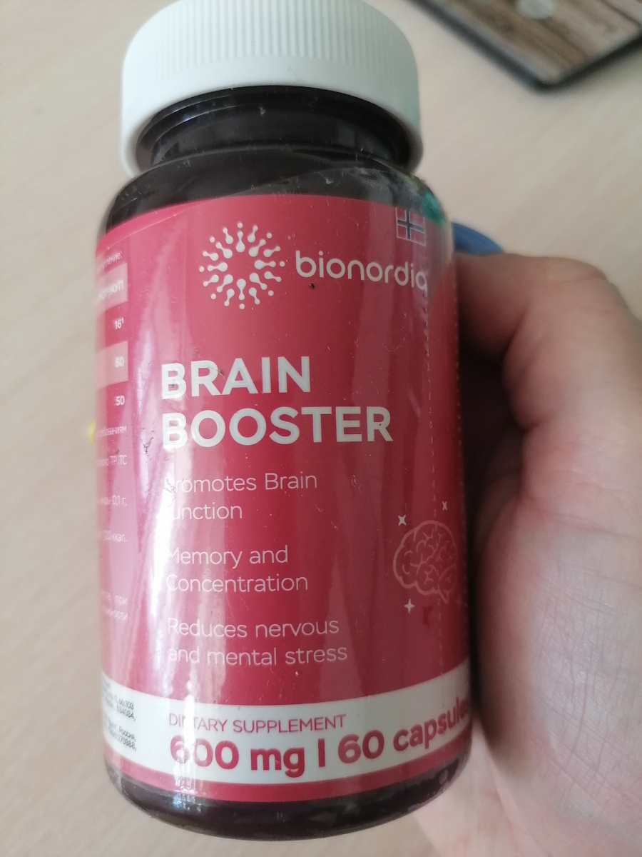 Фото покупателя №194 из 814: Витаминный комплекс для мозга и памяти Brain Booster bionordiq 600 мг 60 капсул, ноотроп, для концентрации, витамины для мозга, для учёбы и работы, БАД, для иммунитета, для здоровья, для профилактики, отзыв на 5 из 5, Ozon, 24 июля 2024