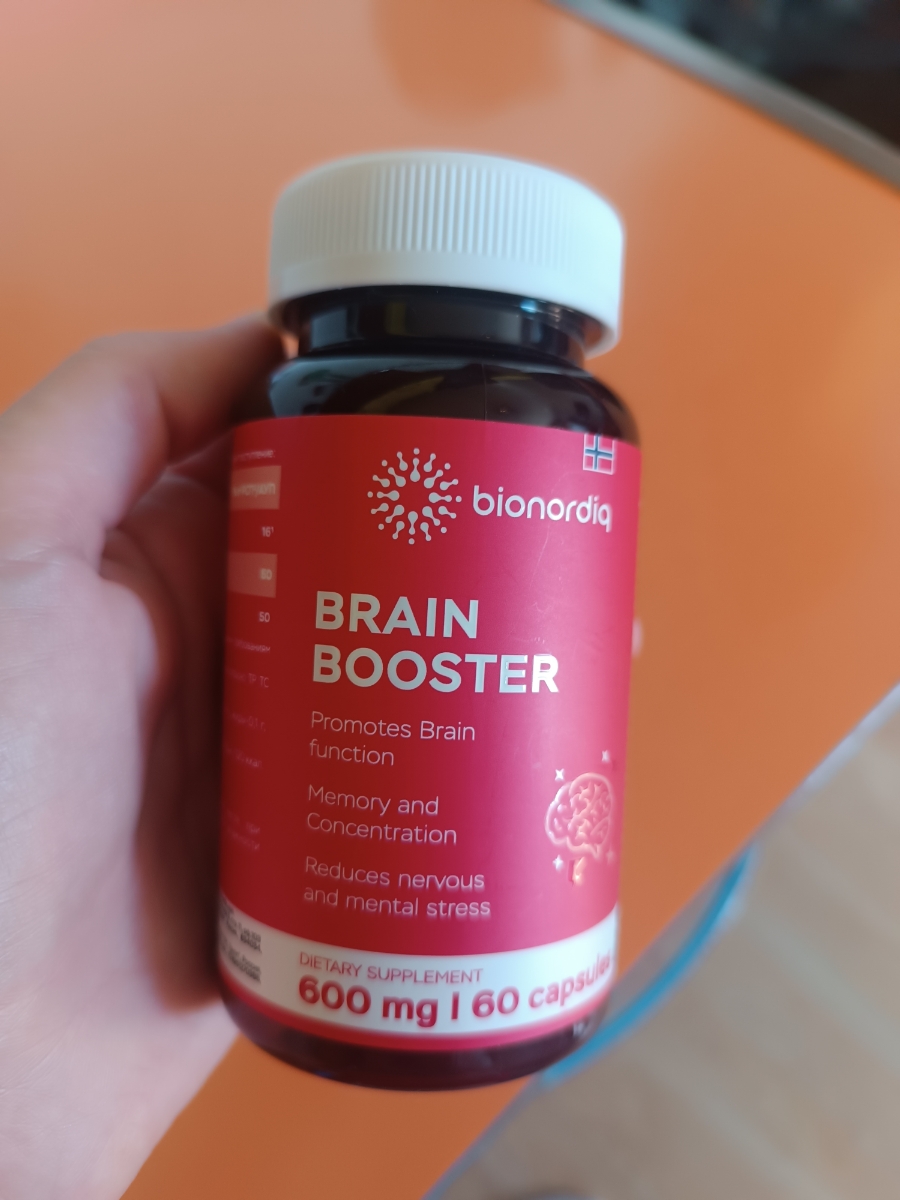 Фото покупателя №191 из 814: Витаминный комплекс для мозга и памяти Brain Booster bionordiq 600 мг 60 капсул, ноотроп, для концентрации, витамины для мозга, для учёбы и работы, БАД, для иммунитета, для здоровья, для профилактики, отзыв на 5 из 5, Ozon, 24 июля 2024