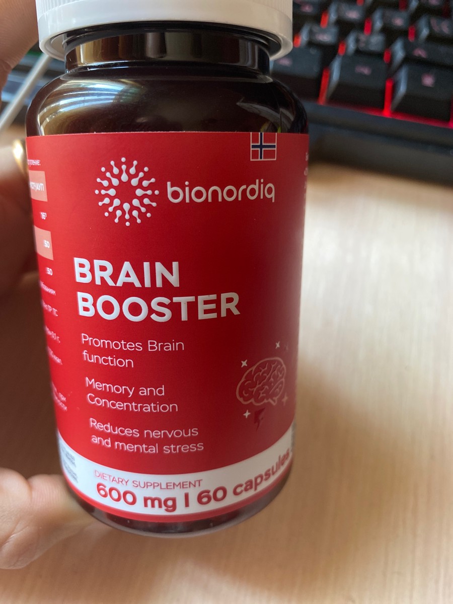 Фото покупателя №171 из 814: Витаминный комплекс для мозга и памяти Brain Booster bionordiq 600 мг 60 капсул, ноотроп, для концентрации, витамины для мозга, для учёбы и работы, БАД, для иммунитета, для здоровья, для профилактики, отзыв на 5 из 5, Ozon, 27 июля 2024