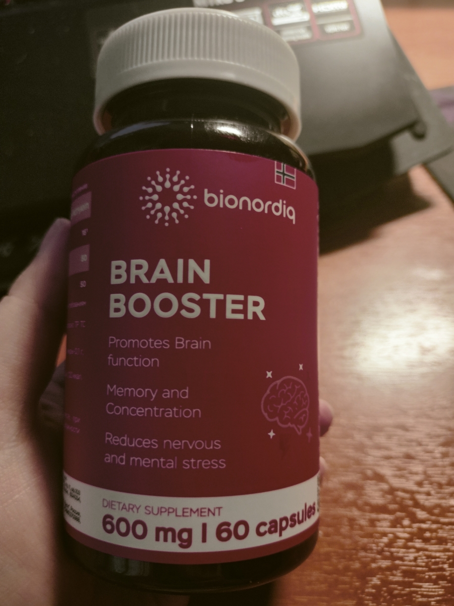 Фото покупателя №161 из 814: Витаминный комплекс для мозга и памяти Brain Booster bionordiq 600 мг 60 капсул, ноотроп, для концентрации, витамины для мозга, для учёбы и работы, БАД, для иммунитета, для здоровья, для профилактики, отзыв на 5 из 5, Ozon, 30 июля 2024