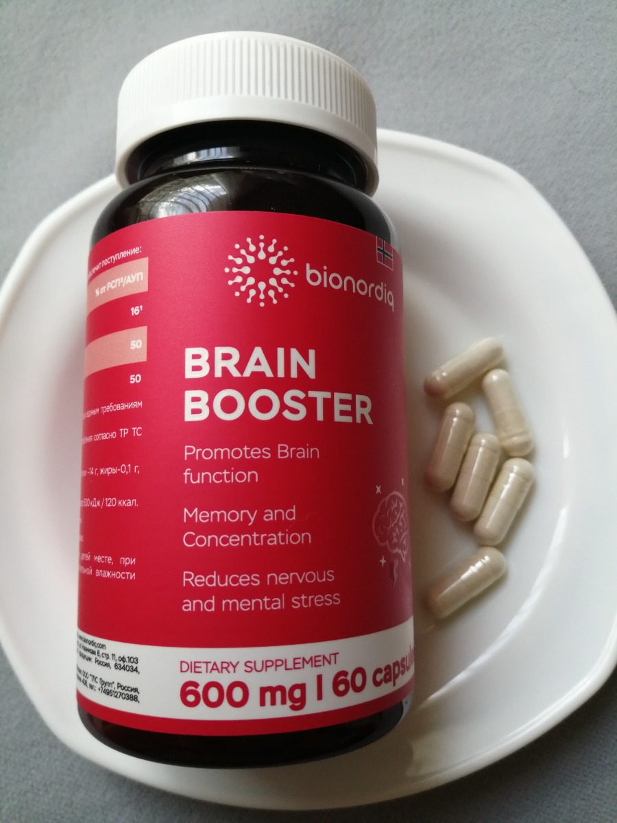 Фото покупателя №137 из 814: Витаминный комплекс для мозга и памяти Brain Booster bionordiq 600 мг 60 капсул, ноотроп, для концентрации, витамины для мозга, для учёбы и работы, БАД, для иммунитета, для здоровья, для профилактики, отзыв на 5 из 5, Ozon, 2 августа 2024