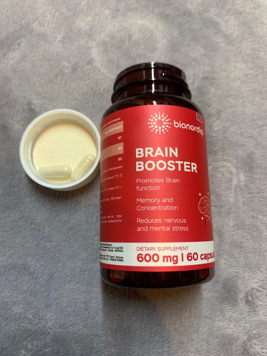 Фото покупателя №126 из 814: Витаминный комплекс для мозга и памяти Brain Booster bionordiq 600 мг 60 капсул, ноотроп, для концентрации, витамины для мозга, для учёбы и работы, БАД, для иммунитета, для здоровья, для профилактики, отзыв на 5 из 5, Ozon, 3 августа 2024