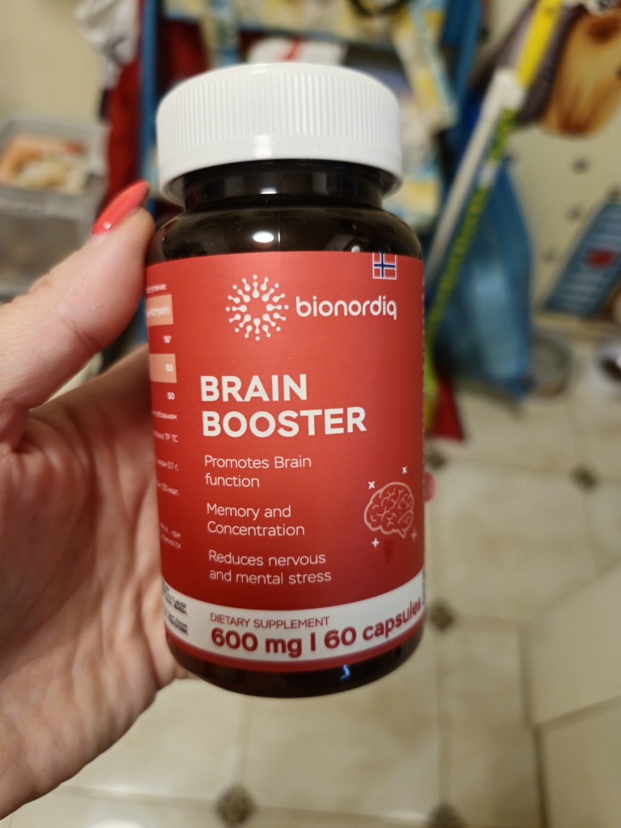 Фото покупателя №85 из 814: Витаминный комплекс для мозга и памяти Brain Booster bionordiq 600 мг 60 капсул, ноотроп, для концентрации, витамины для мозга, для учёбы и работы, БАД, для иммунитета, для здоровья, для профилактики, отзыв на 5 из 5, Ozon, 1 сентября 2024