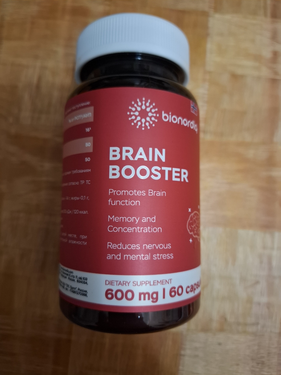 Фото покупателя №23 из 814: Витаминный комплекс для мозга и памяти Brain Booster bionordiq 600 мг 60 капсул, ноотроп, для концентрации, витамины для мозга, для учёбы и работы, БАД, для иммунитета, для здоровья, для профилактики, отзыв на 5 из 5, Ozon, 18 января 2025