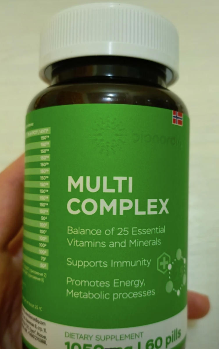Фото покупателя №276 из 276: Мультивитаминный комплекс Multi Complex bionordiq 1050 мг 60 капсул, мультивитамины, витамины и минералы, для иммунитета и энергии, для женщин и мужчин, БАД, для здоровья, для профилактики, для костей, отзыв на 5 из 5, Ozon, 23 июня 2024