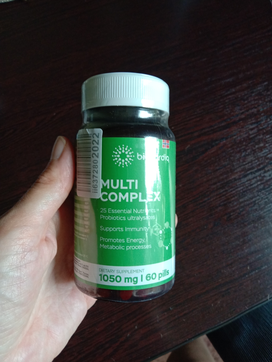Фото покупателя №164 из 276: Мультивитаминный комплекс Multi Complex bionordiq 1050 мг 60 капсул, мультивитамины, витамины и минералы, для иммунитета и энергии, для женщин и мужчин, БАД, для здоровья, для профилактики, для костей, отзыв на 5 из 5, Ozon, 20 июля 2024