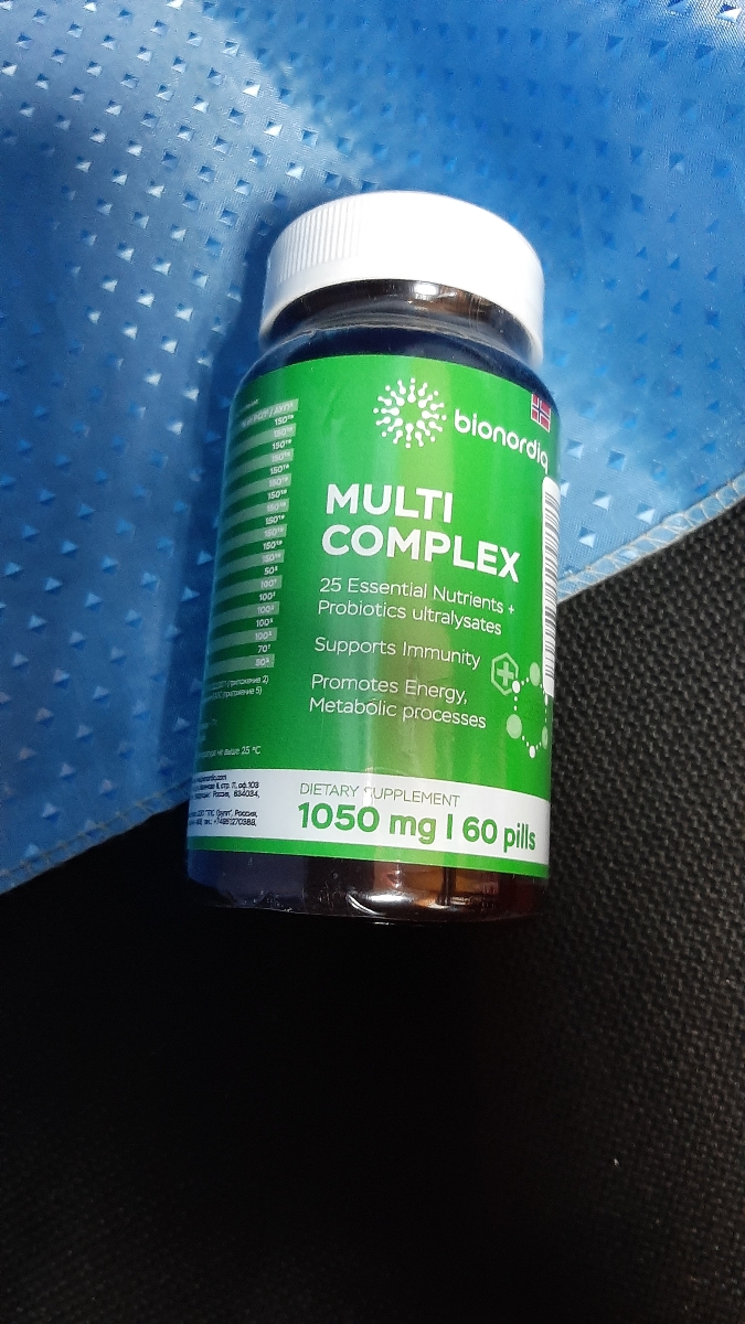 Фото покупателя №156 из 276: Мультивитаминный комплекс Multi Complex bionordiq 1050 мг 60 капсул, мультивитамины, витамины и минералы, для иммунитета и энергии, для женщин и мужчин, БАД, для здоровья, для профилактики, для костей, отзыв на 5 из 5, Ozon, 22 июля 2024