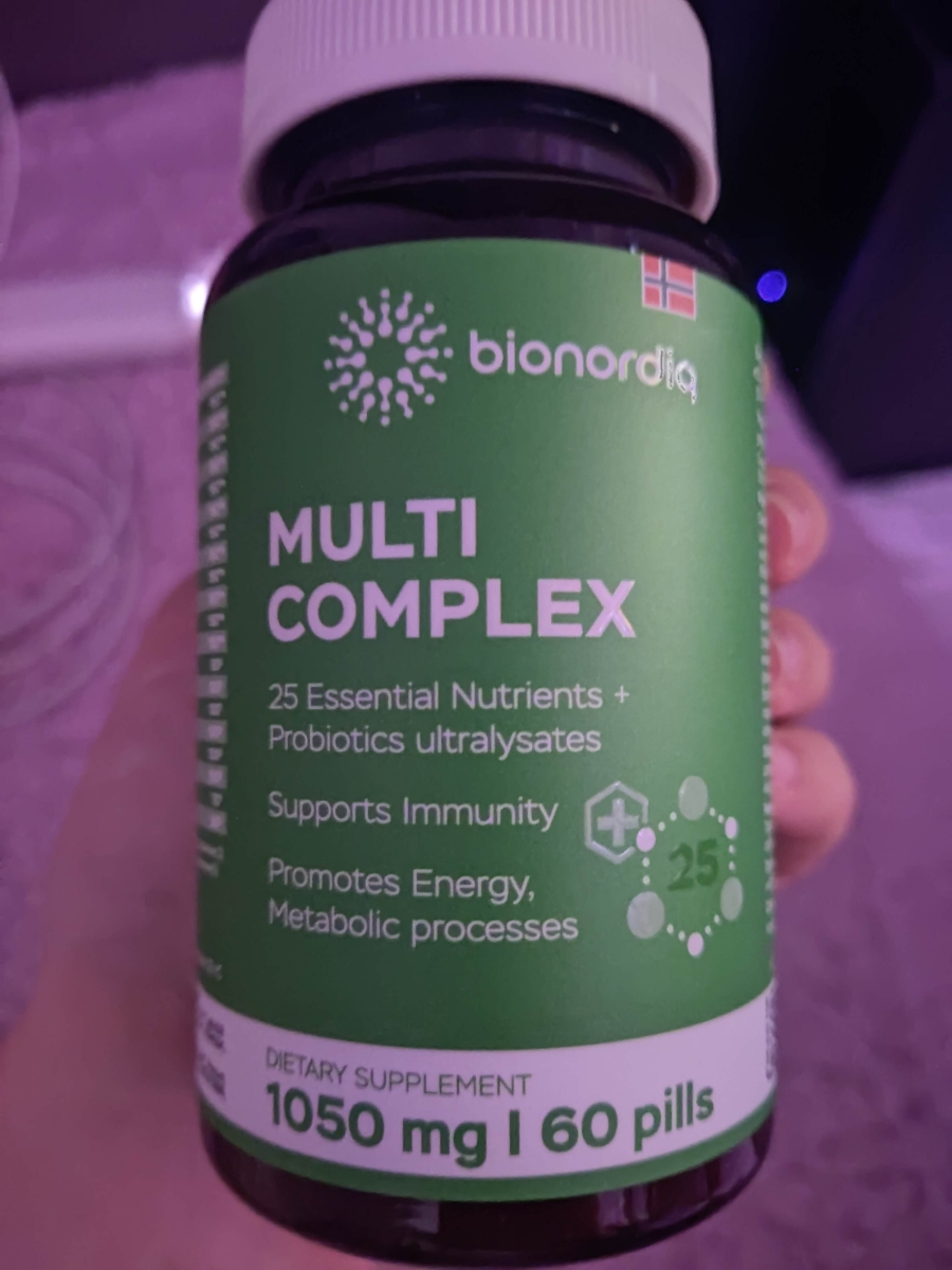 Фото покупателя №72 из 276: Мультивитаминный комплекс Multi Complex bionordiq 1050 мг 60 капсул, мультивитамины, витамины и минералы, для иммунитета и энергии, для женщин и мужчин, БАД, для здоровья, для профилактики, для костей, отзыв на 5 из 5, Ozon, 1 августа 2024