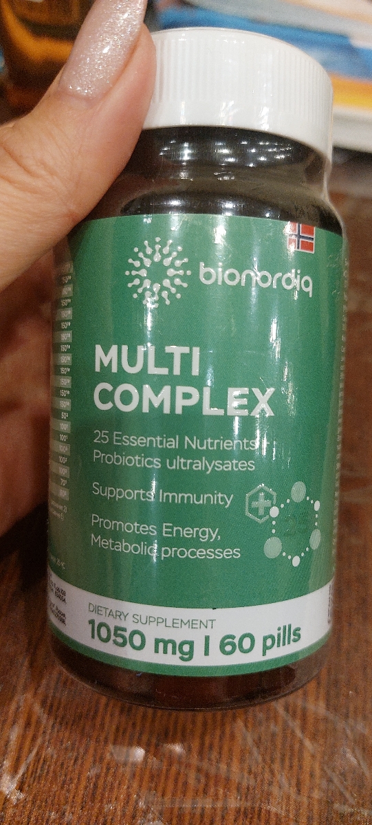Фото покупателя №60 из 276: Мультивитаминный комплекс Multi Complex bionordiq 1050 мг 60 капсул, мультивитамины, витамины и минералы, для иммунитета и энергии, для женщин и мужчин, БАД, для здоровья, для профилактики, для костей, отзыв на 5 из 5, Ozon, 3 августа 2024